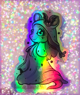 “Ghost” the Muse… Diecut Holographic Sticker
